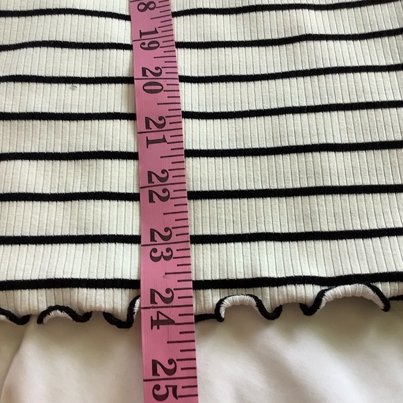Popular 21 Two Piece Ribbed Skirt and Top Black White Striped Size M - Picture 3 of 8
